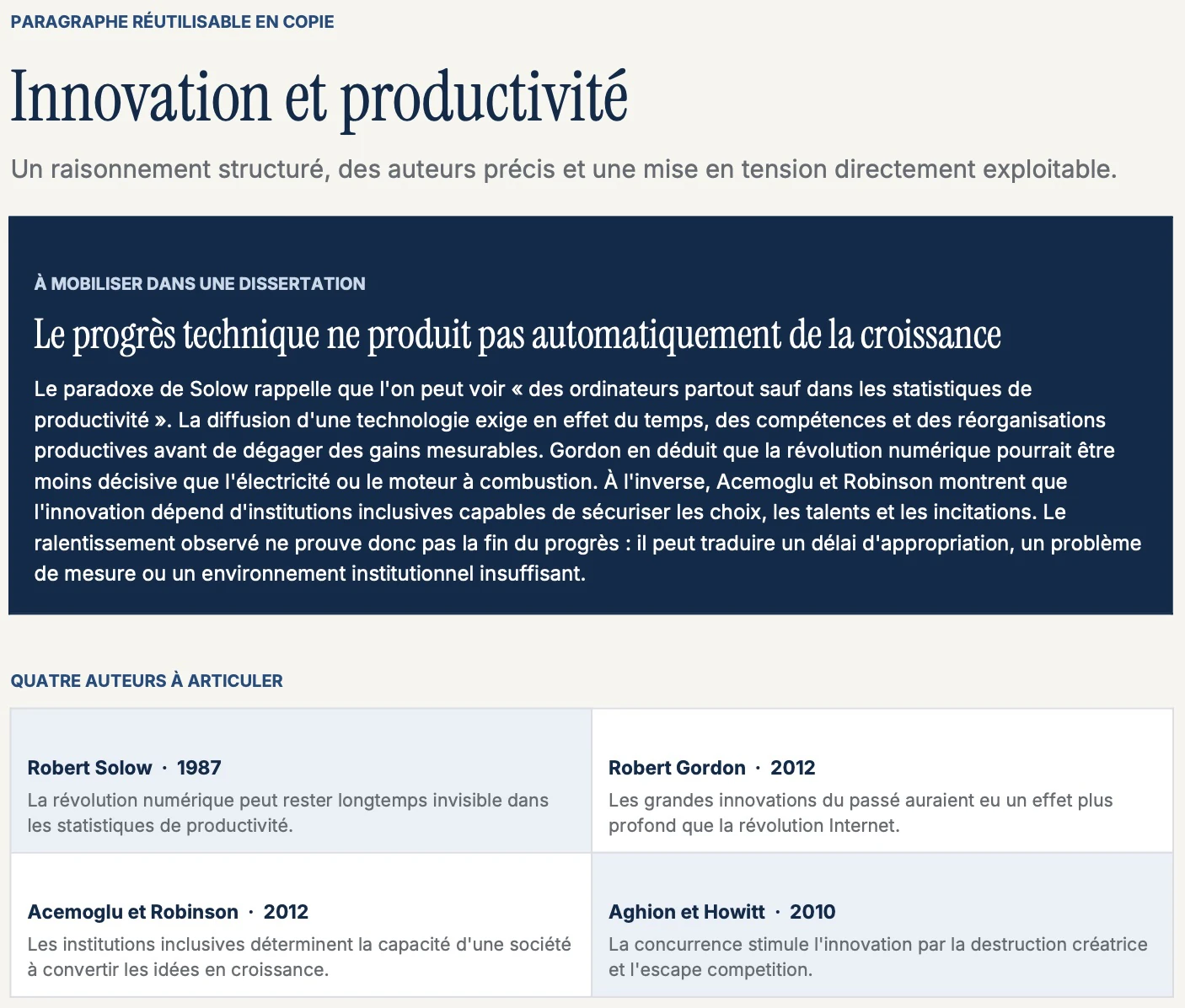 Exemple réel d'une fiche synthétique d'ESH incluse dans le pack
